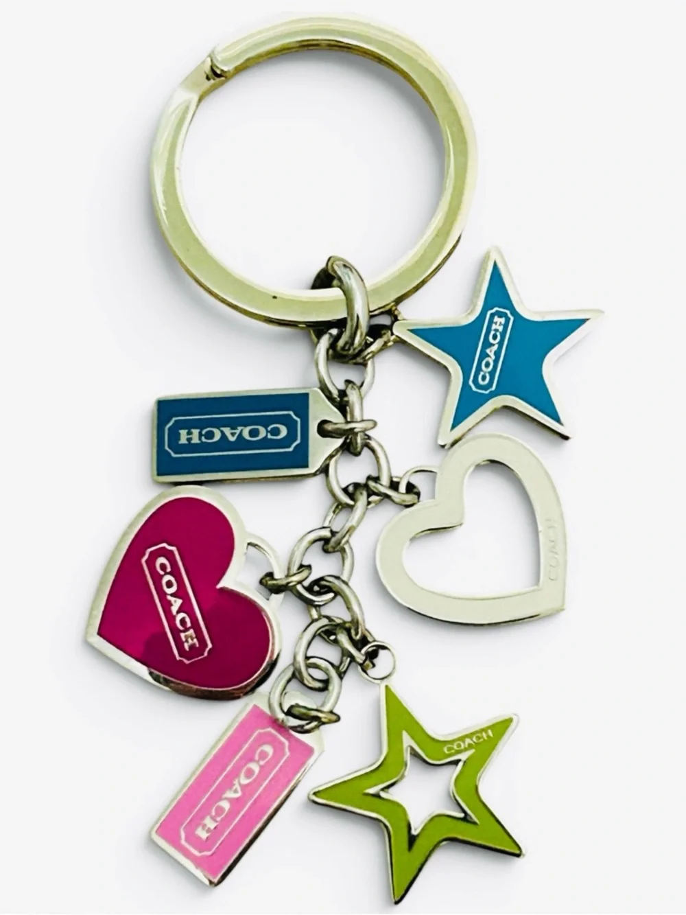 COACH Stars and Hearts Key Ring/Bag Charm